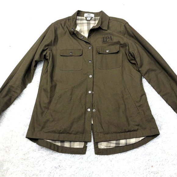 Lagunitas Brewing Company Green Shacket Jacket Flannel Lined Womens Size Large - Picture 1 of 8